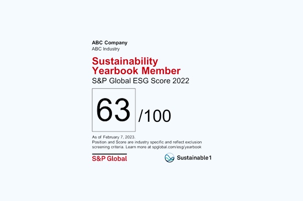 S&P Global Sustainable Yearbook  (Food & Staples Retailing) as S&P Global ESG Score as 63/100