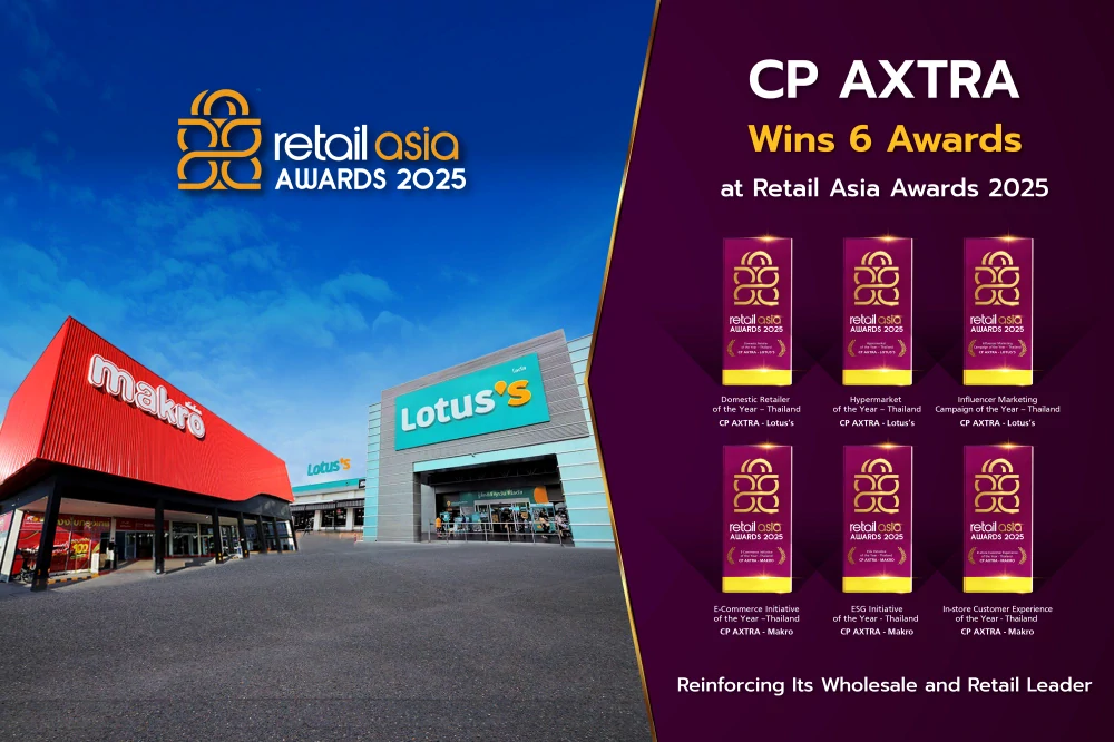 CP AXTRA Wins Six Awards at Retail Asia Awards 2025,  Reinforcing Its Wholesale and Retail Leader,  Elevating the Customer Experience for Sustainable Growth