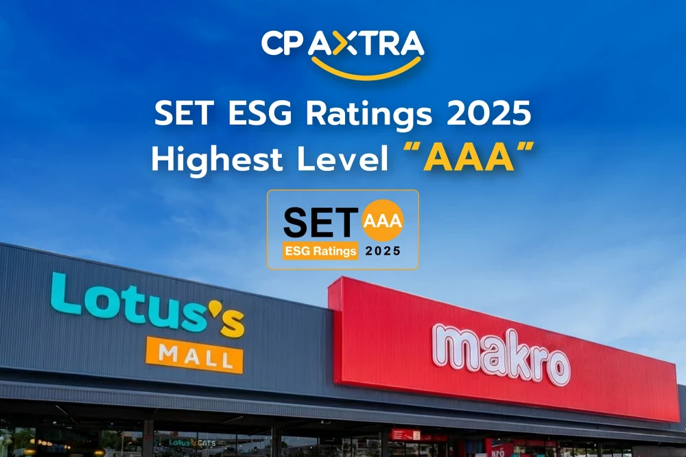 CP AXTRA Achieves Highest “AAA” Rating in SET ESG Ratings, Affirming Sustainability Leadership in Thailand’s Wholesale and Retail Sector